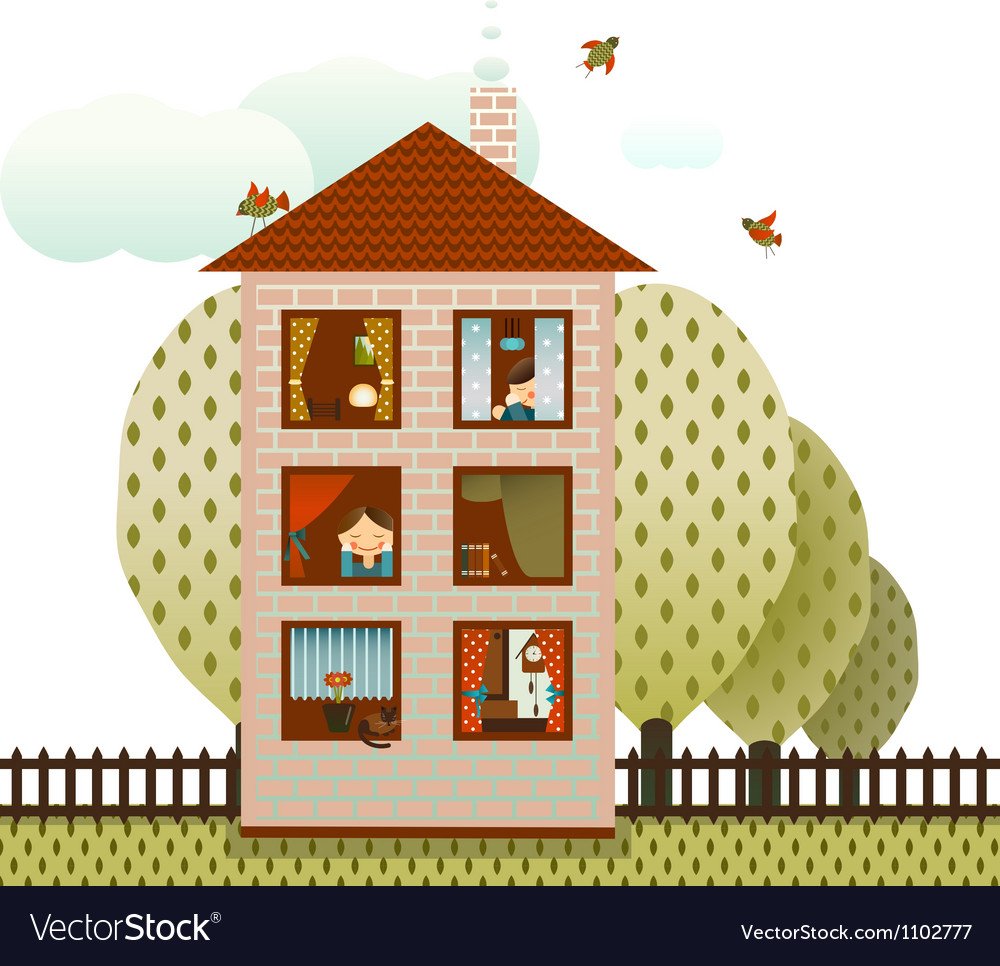 Домики с геометрическими фигурами