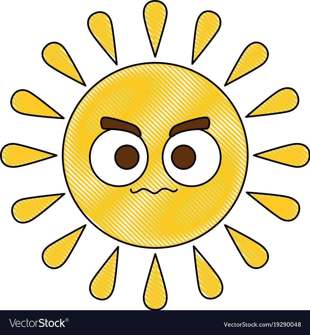 Веселое солнышко рисунок