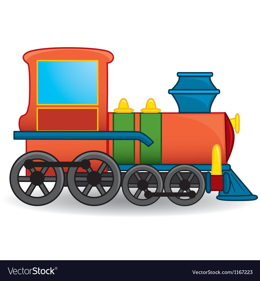 Паровоз с вагонами на белом фоне