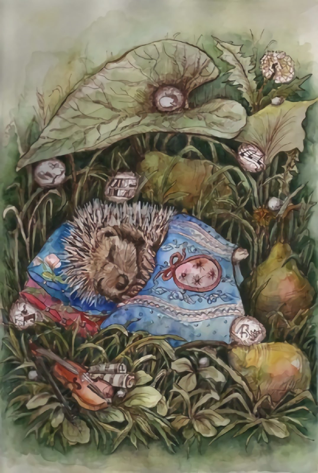 Ежик спит в кроватке