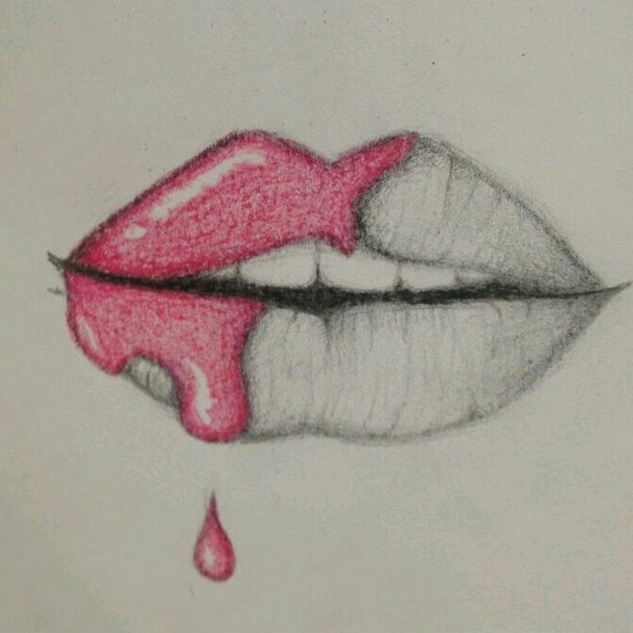 Губы для срисовки карандашом