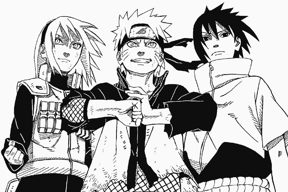 Наруто Манга Наруто и Саске и Сакура