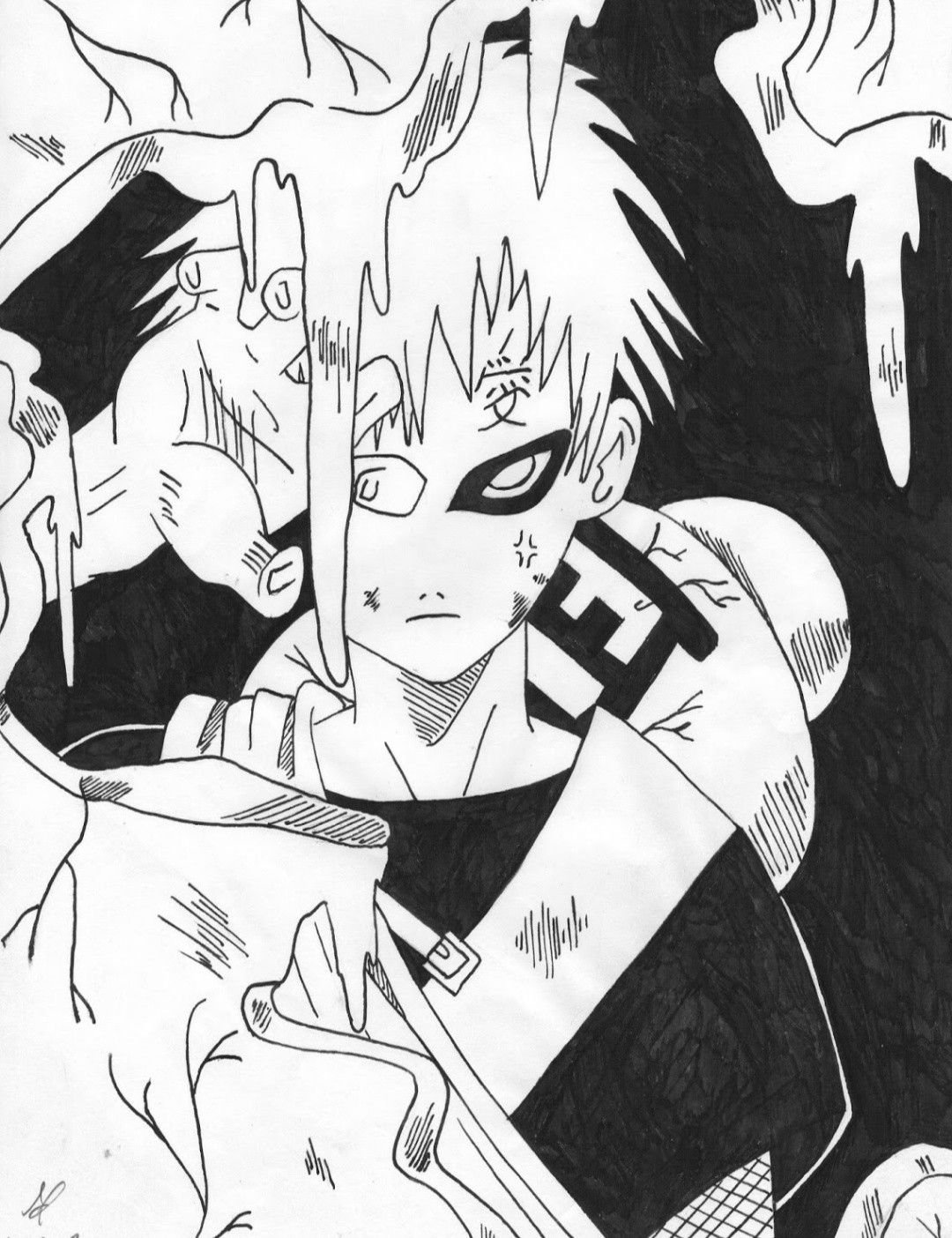 Манга Наруто Гаара и Наруто