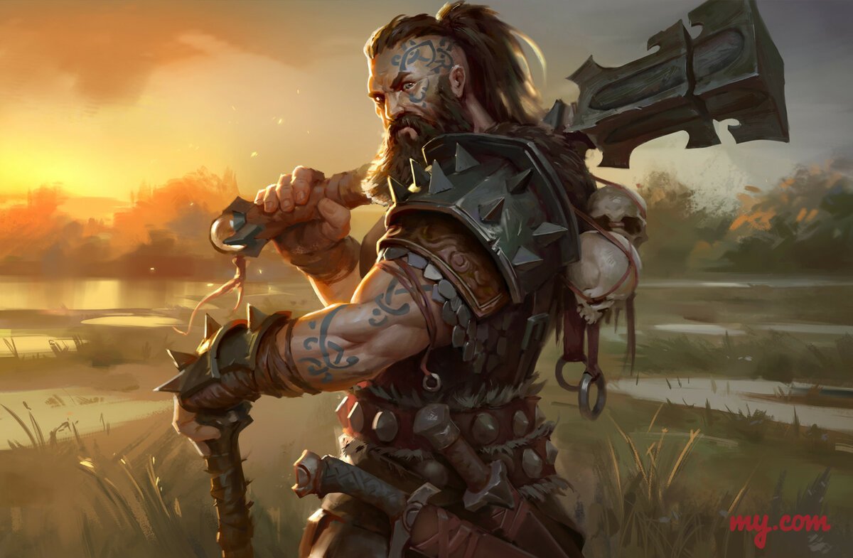 Воитель варвар фэнтези арт