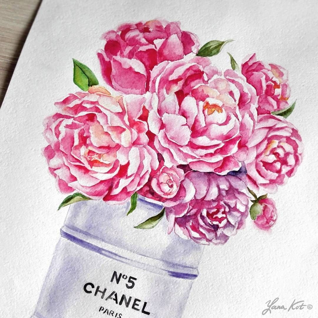 Акварельные цветы на белом фоне