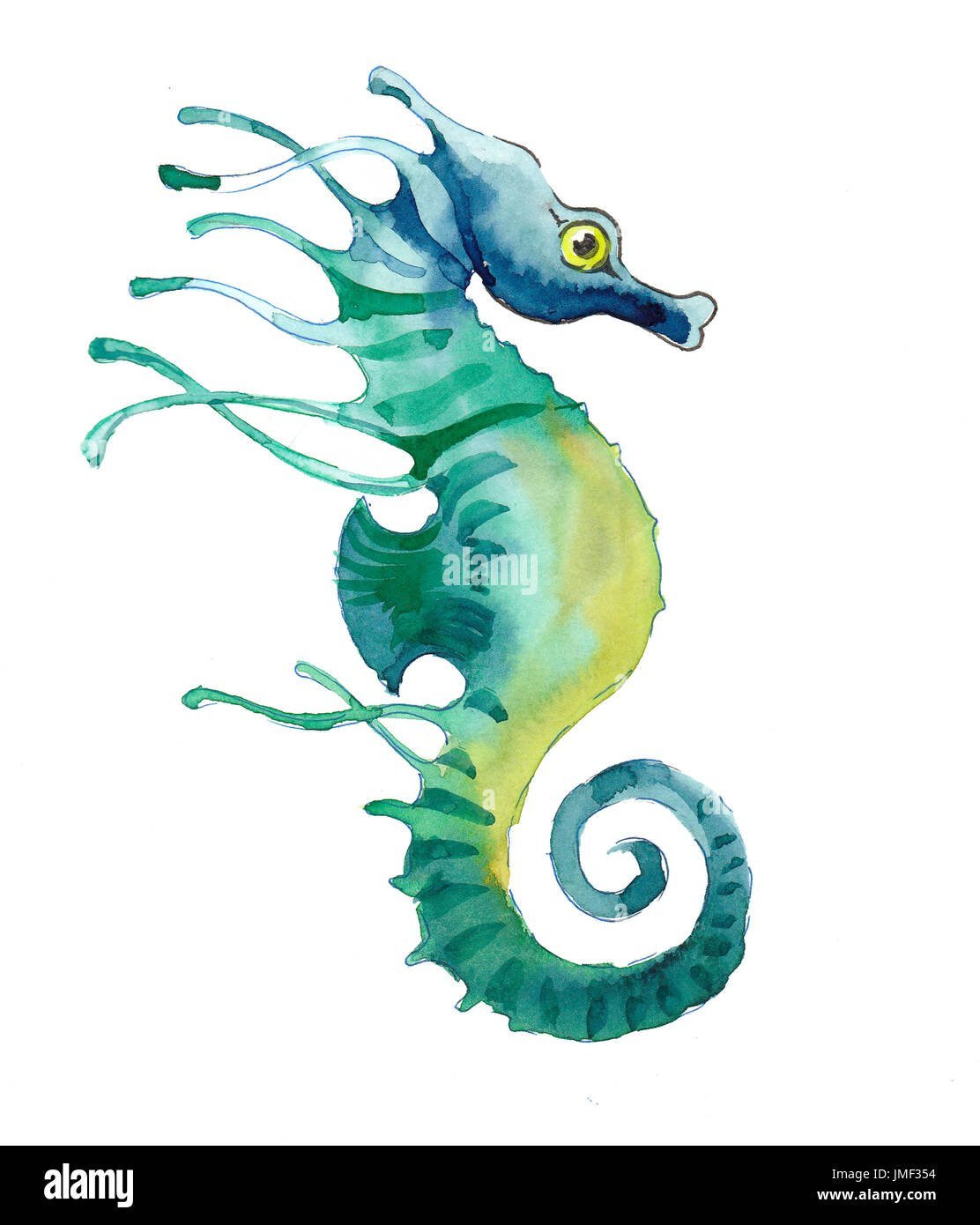 Рисунок на морскую тематику морские коньки