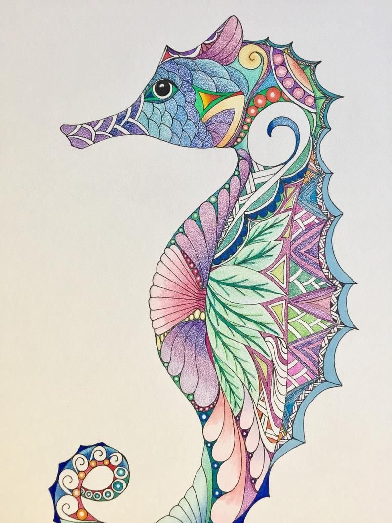 Рисование морской конек