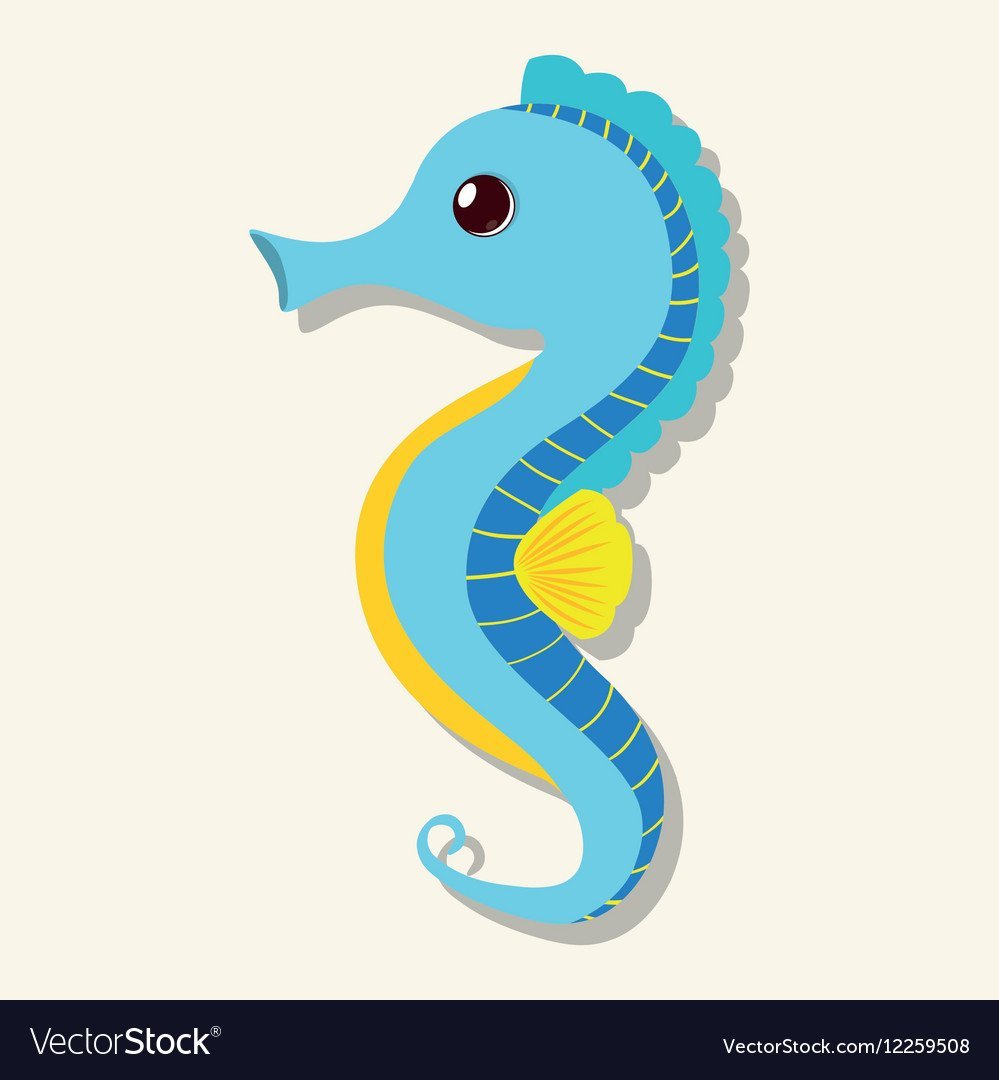 Милый маленький морской конек вектор