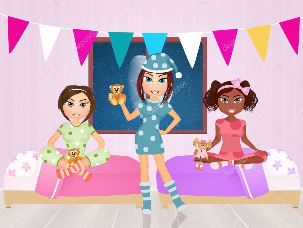 Картинка пижамная вечеринка для детей