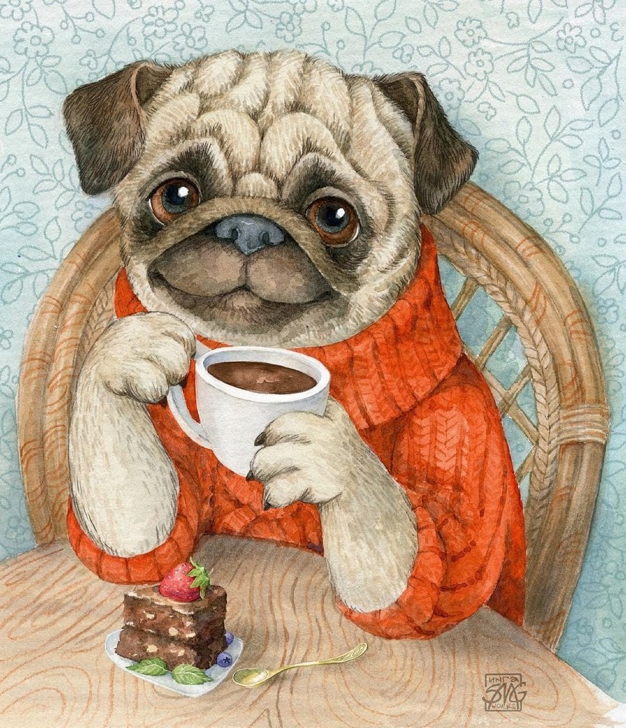 Инга Измайлова иллюстрации мопсы