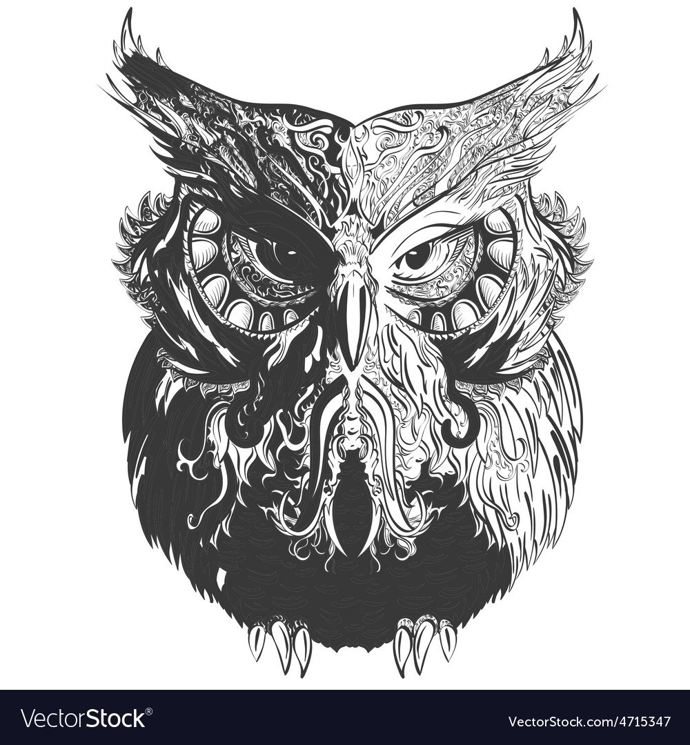 Сова на прозрачном фоне тату