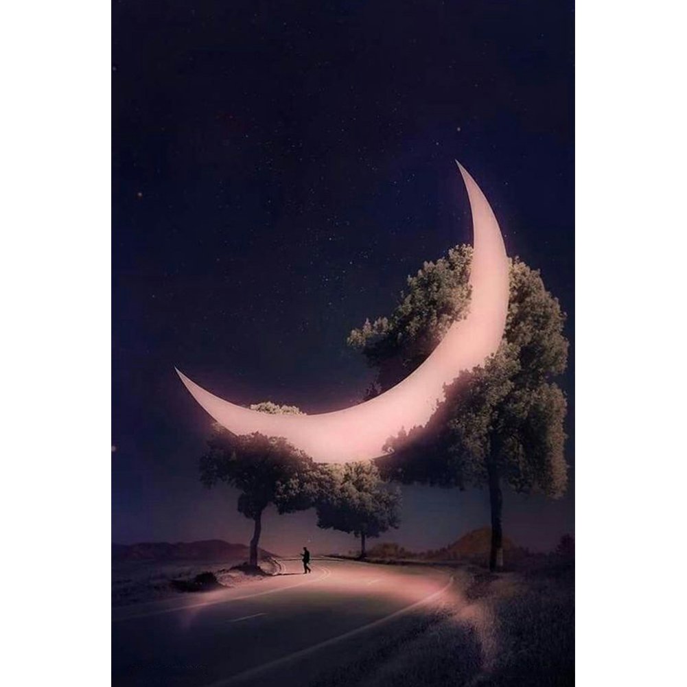 Влюбленные на фоне Луны