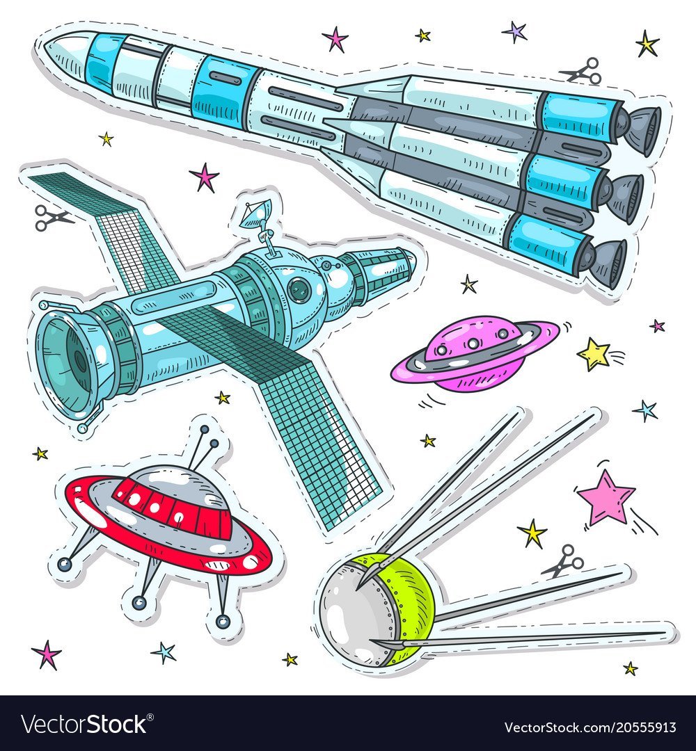 Космический корабль цветной
