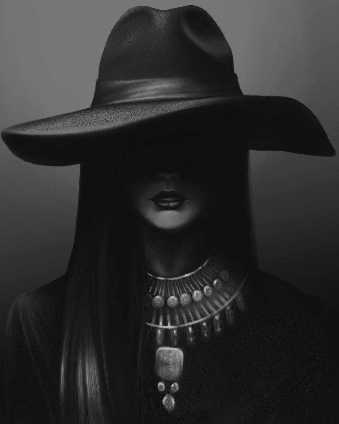 Колдунья с черными волосами