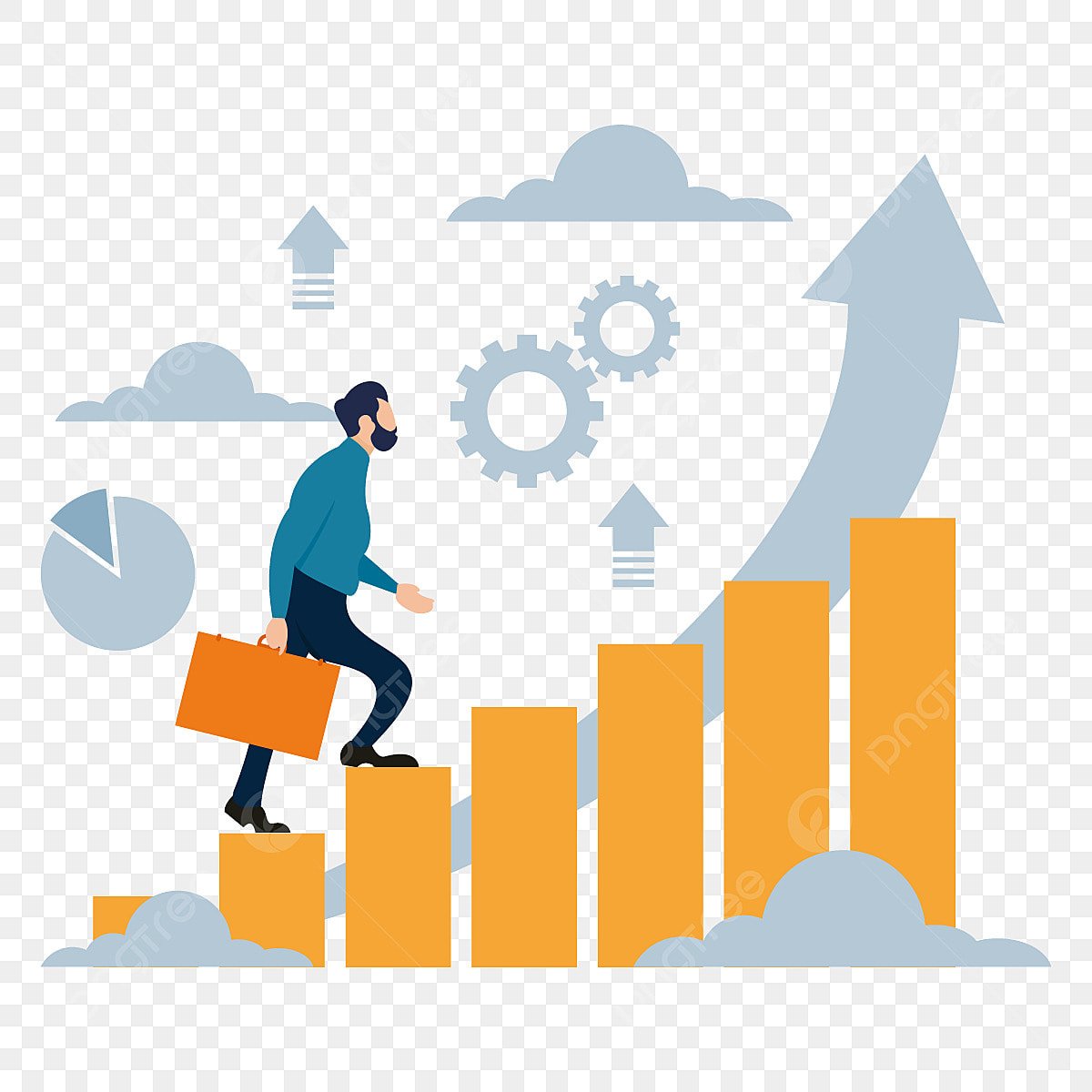 Человек идет по лестнице