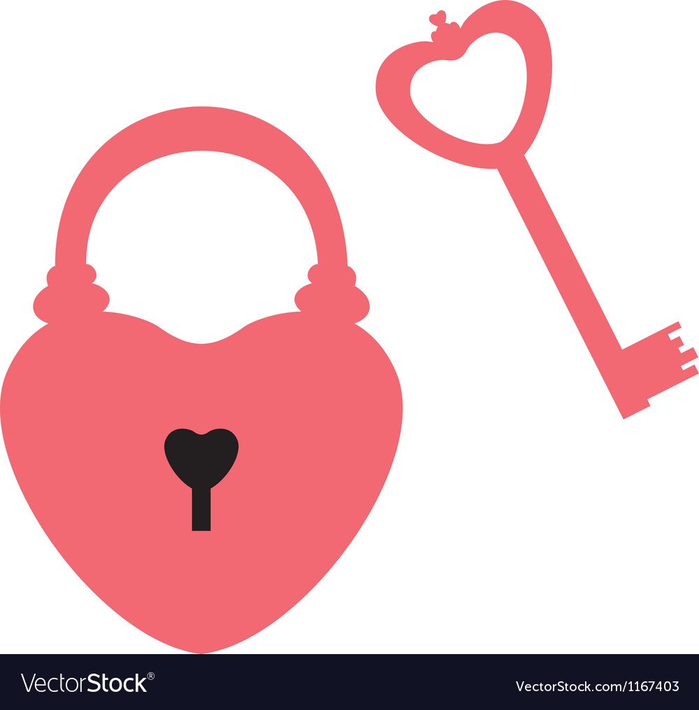 Замок в виде сердца вектор