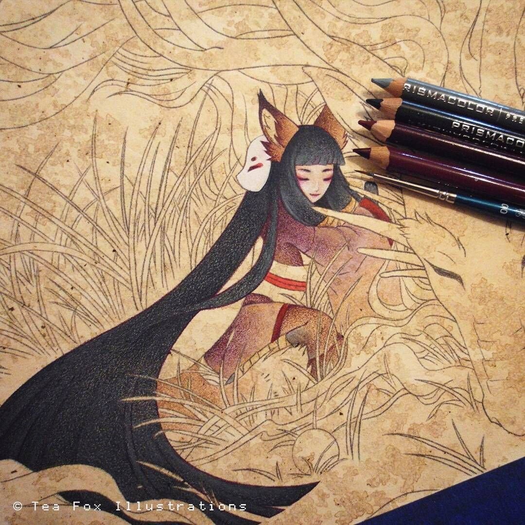 Tea Fox illustrations TEAKITSUNE
