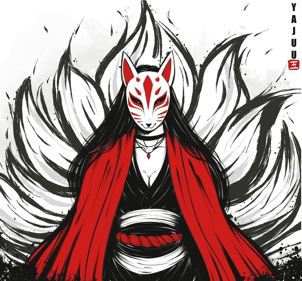 Японские маски Тенгу Кицунэ