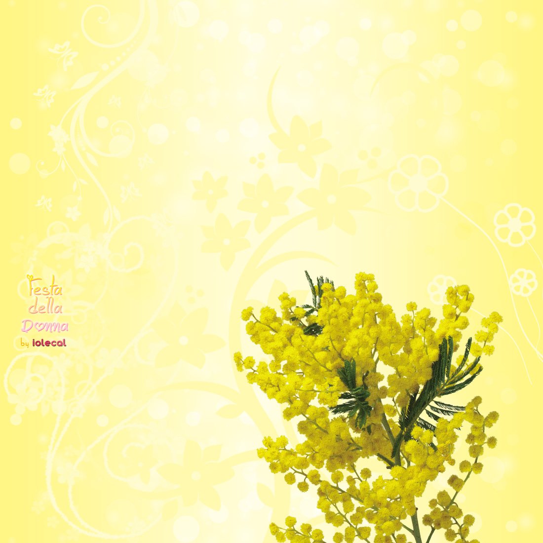 Коллаж с мимозой