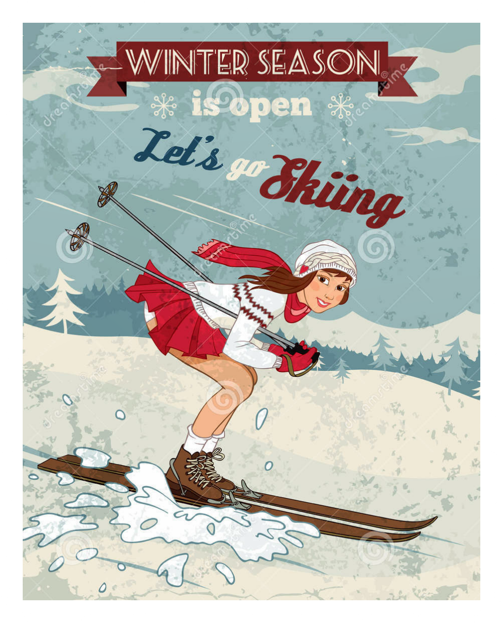 Горные лыжи плакат