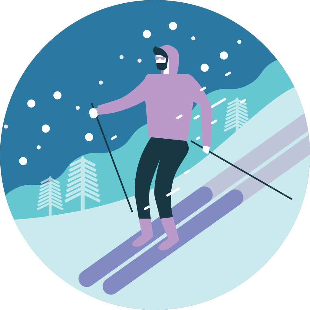 Пиктограмма кататься на лыжах