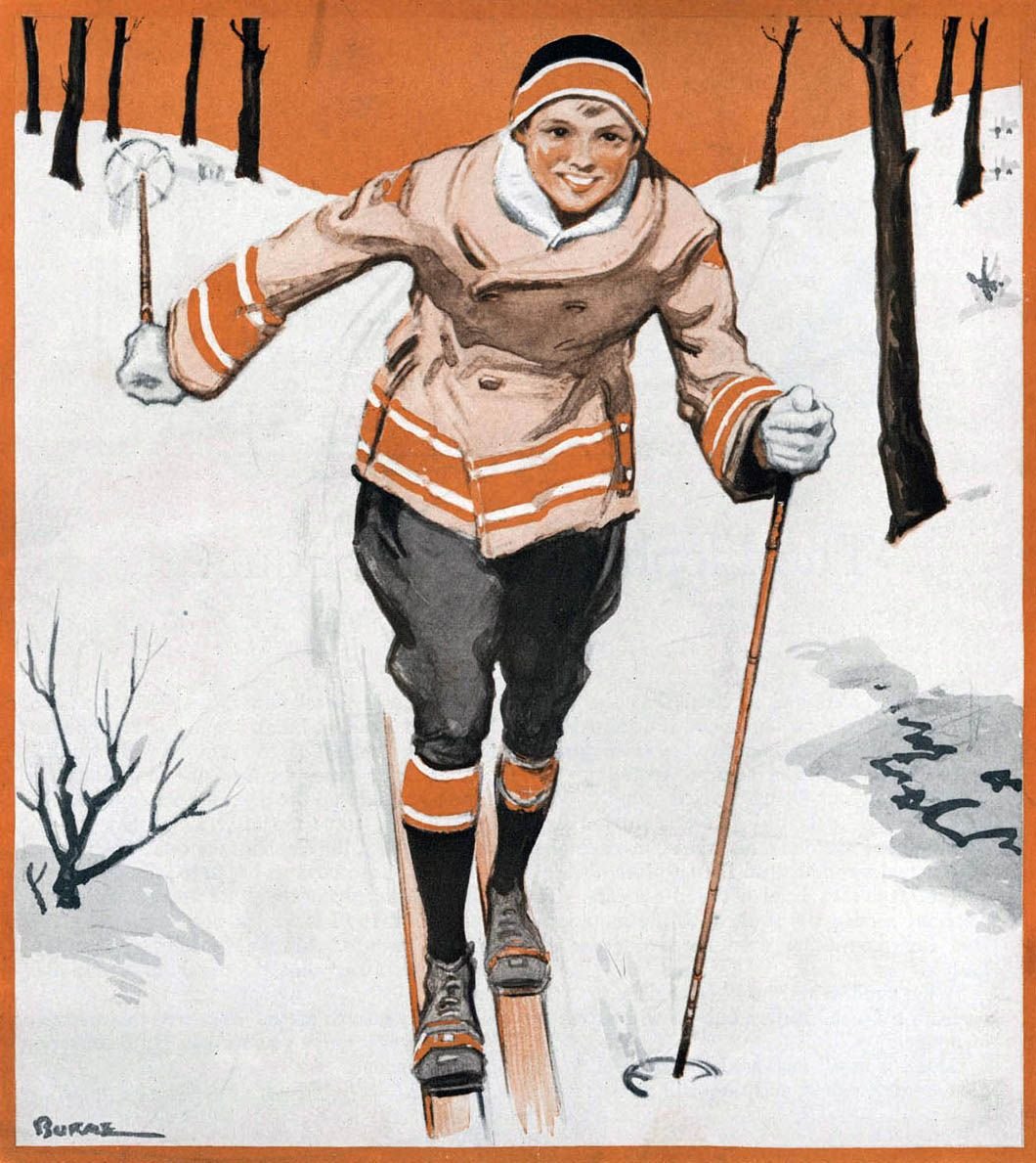 Ретро лыжник