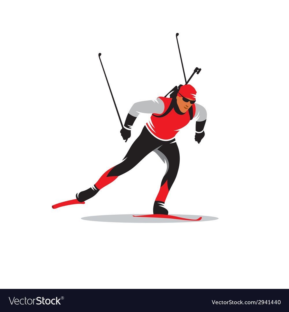 Лыжник биатлонист вектор