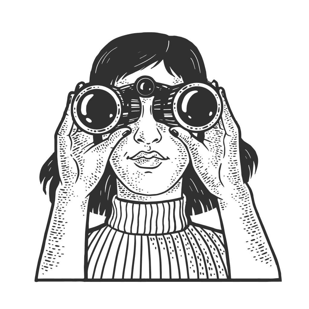 Человек с биноклем