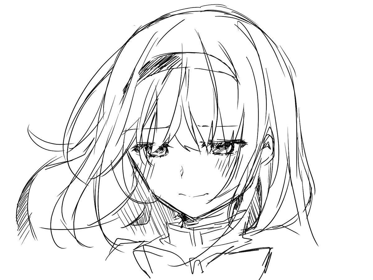 Аниме лицо карандашом