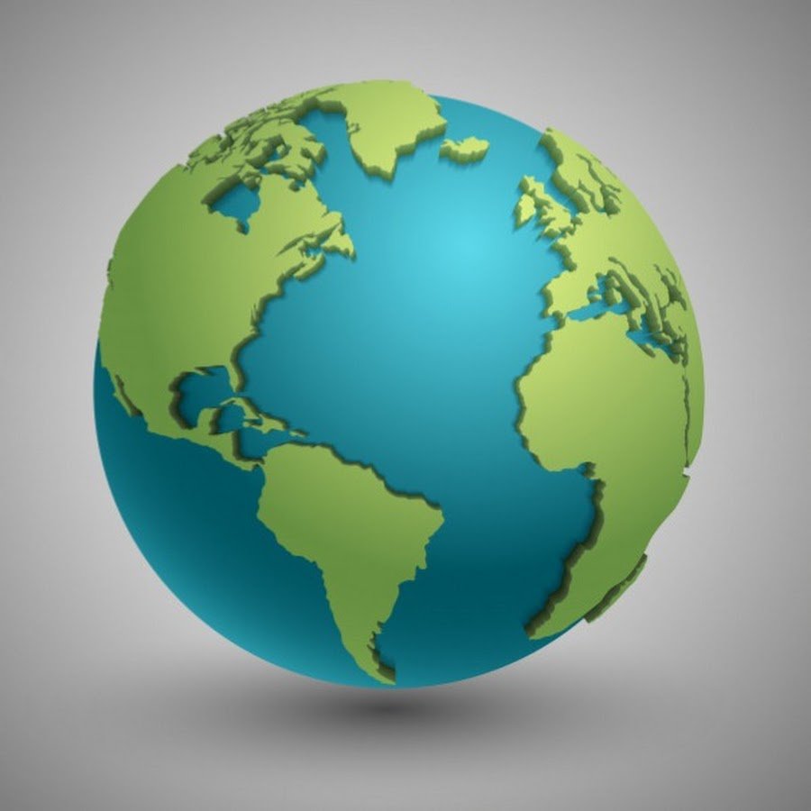 Земной шар с зелеными материками