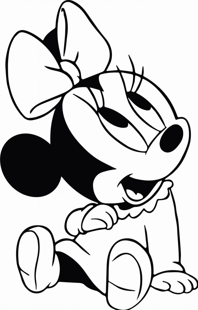 Микки Маус девочка черно белый