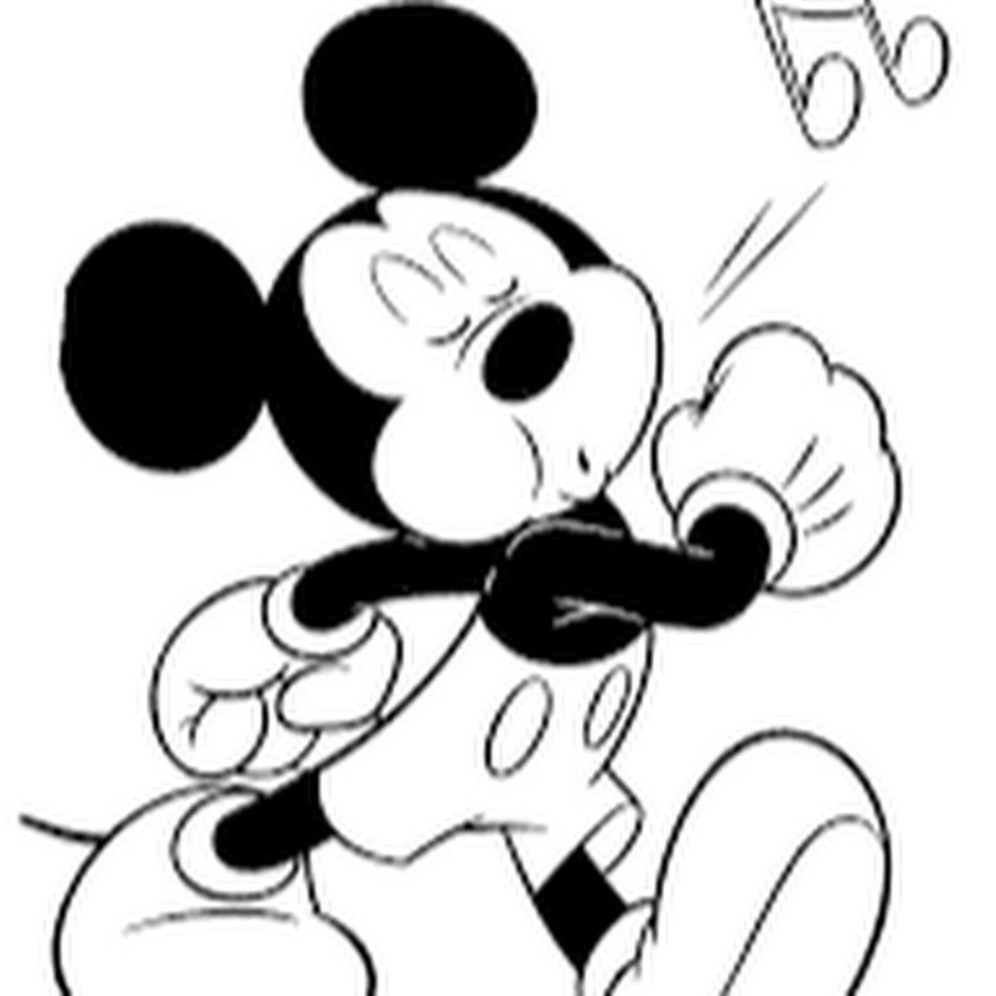 Микки Маус черно белый