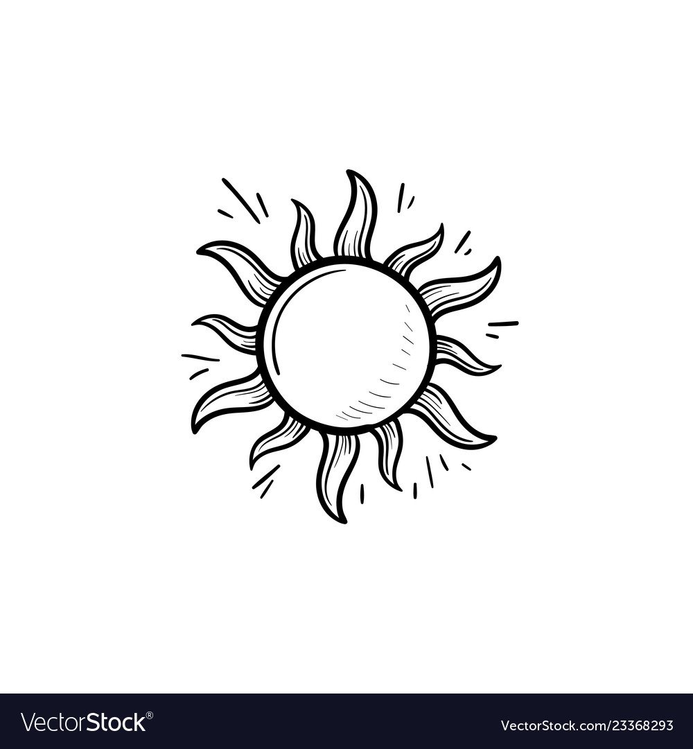 Тату солнце контур