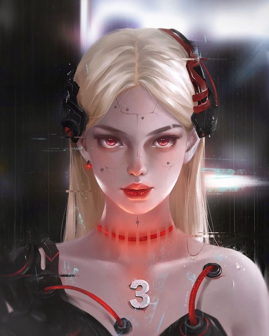 Киберпанк девушка портрет