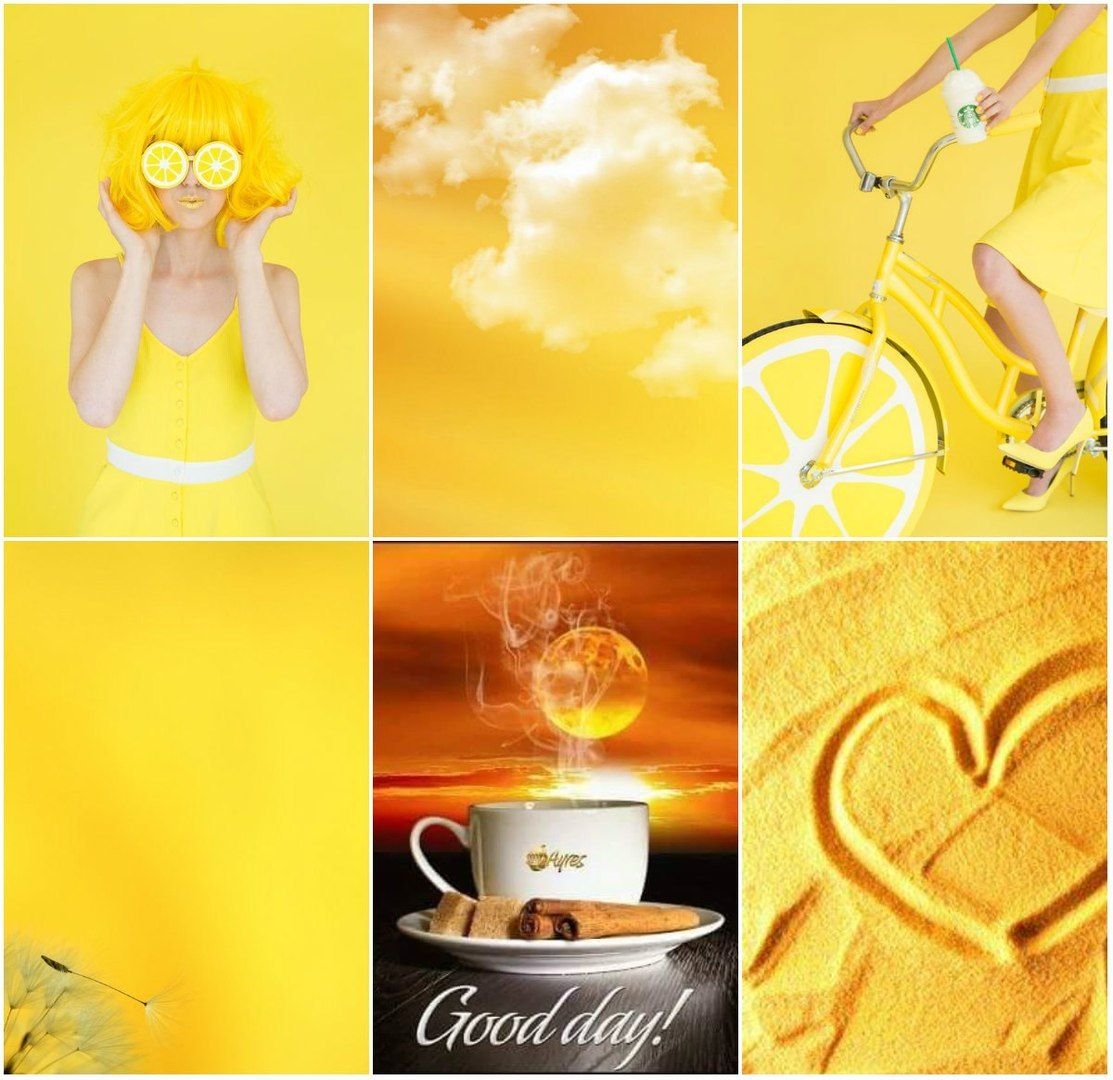 Желтое доброе утро картинки. Доброе утро в желтом цвете. Коллаж с добрым утром. Утро в желтых тонах. Красивые коллажи с добрым утром.