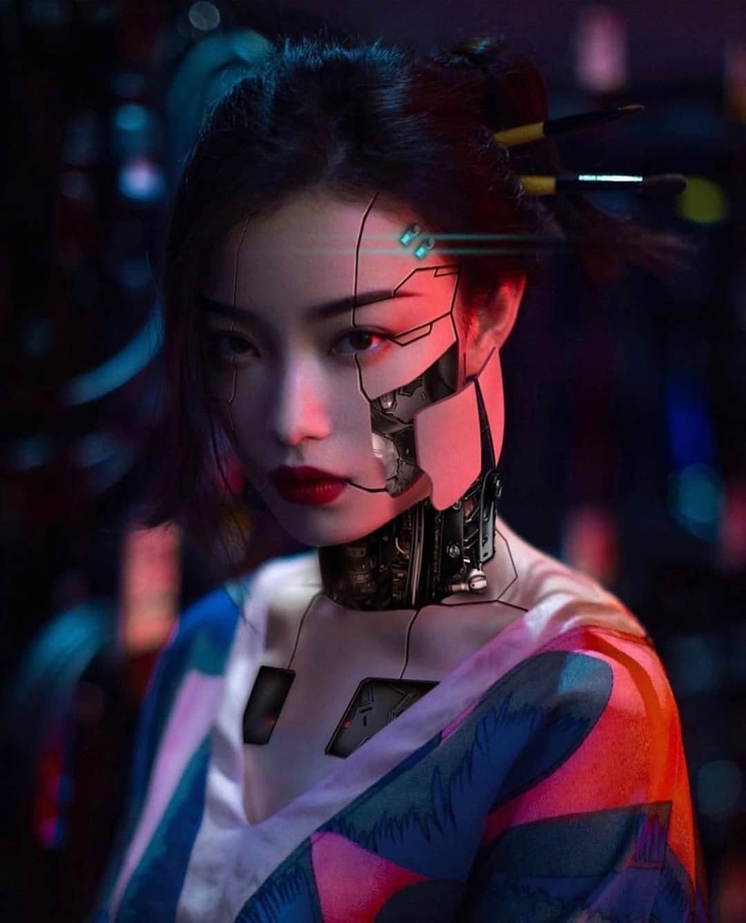 Cyberpunk 2077 девушка Самурай