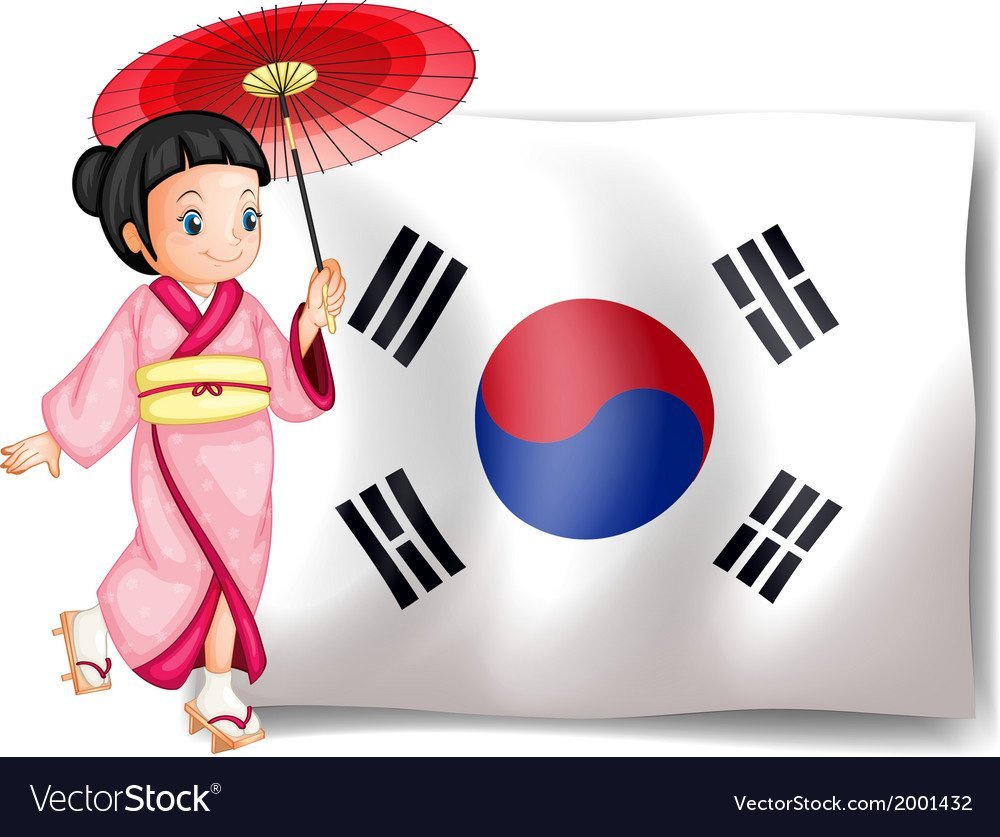 Дети Южной Кореи с флагом