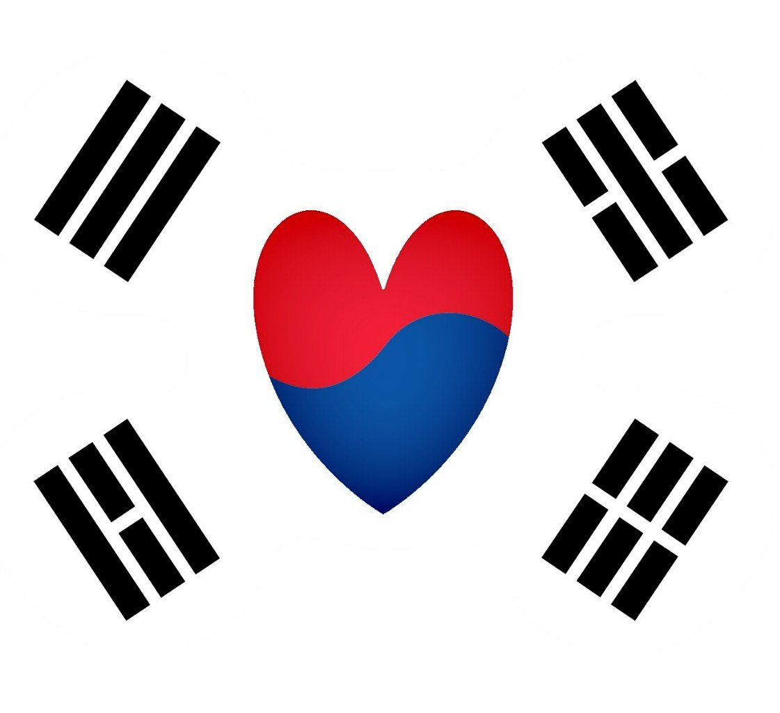 Флаги на корейском и английском