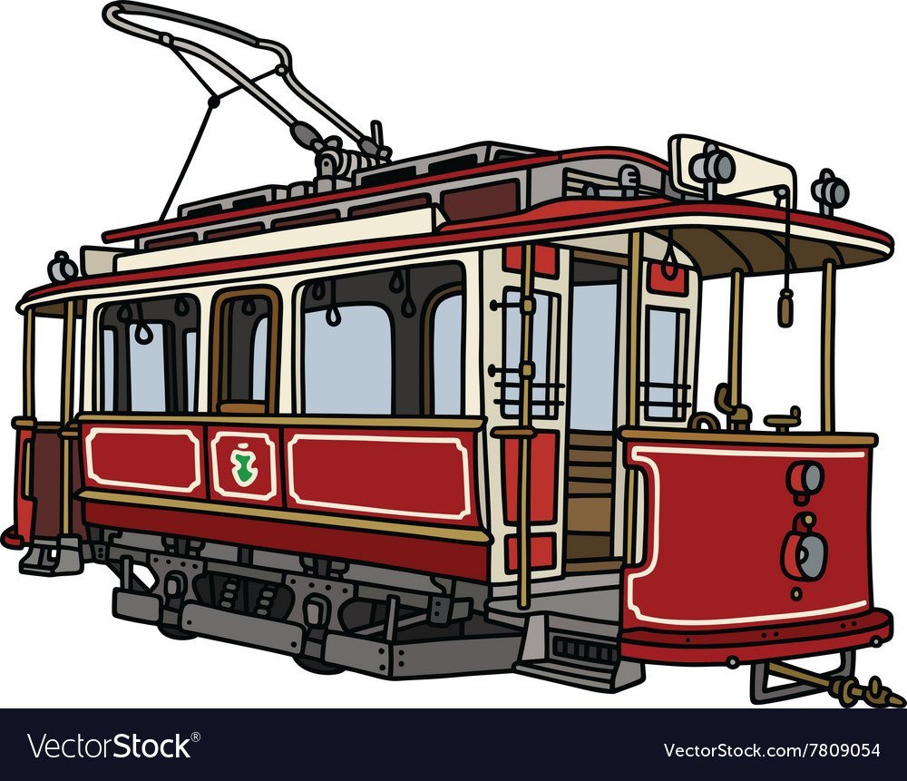 Трамвай скетч карандашом