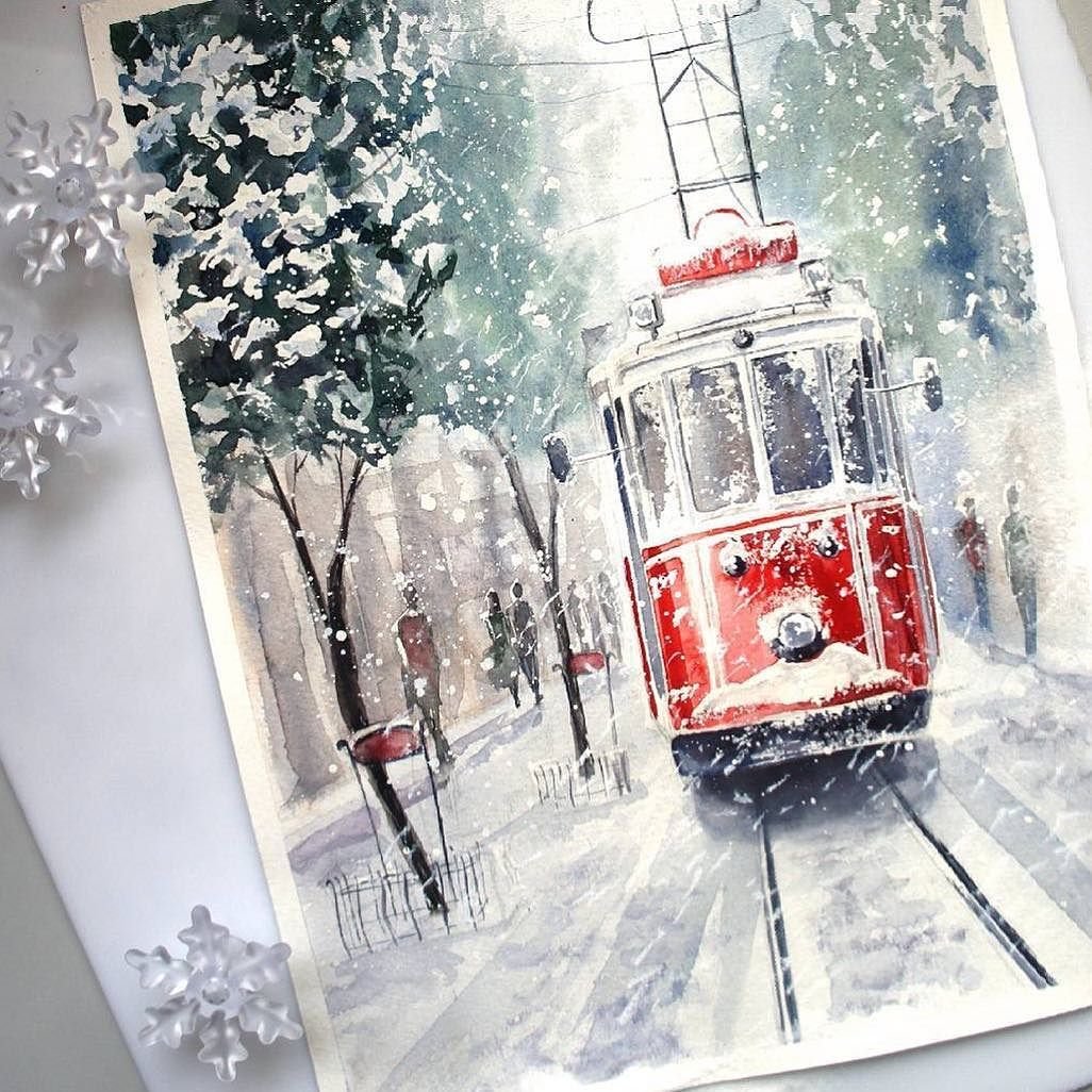 Трамвай на прозрачном фоне