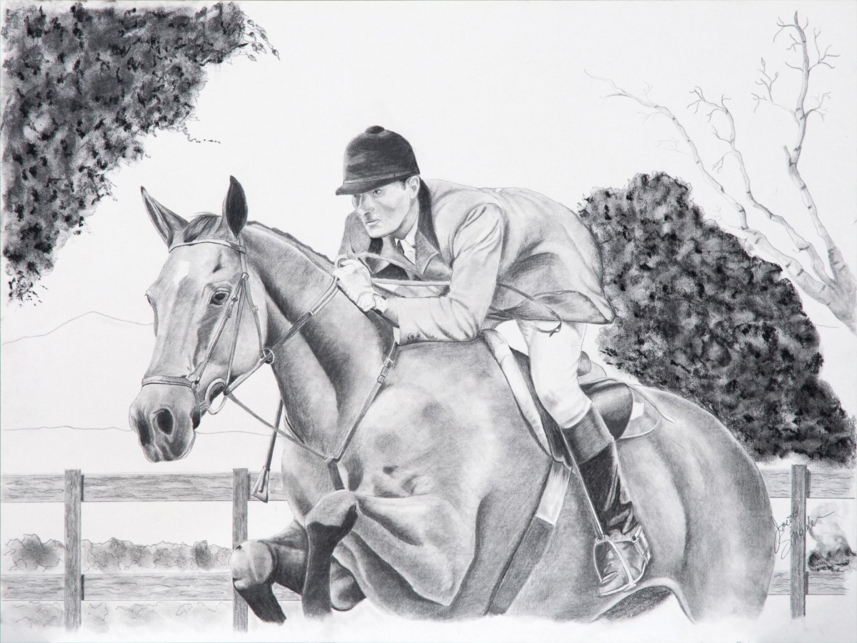 Лошадь карандашом конкур