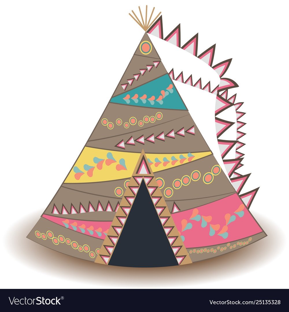 Вигвам трафарет