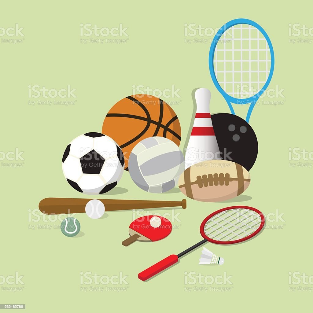 Спортивный инвентарь мультяшный