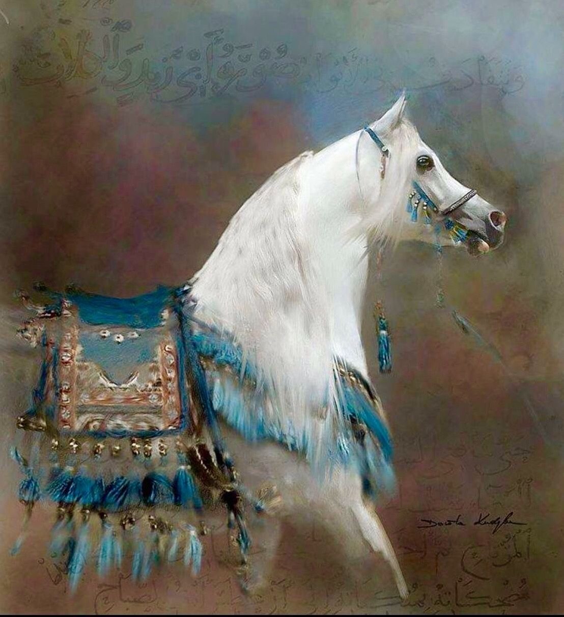 Арабская лошадь живопись