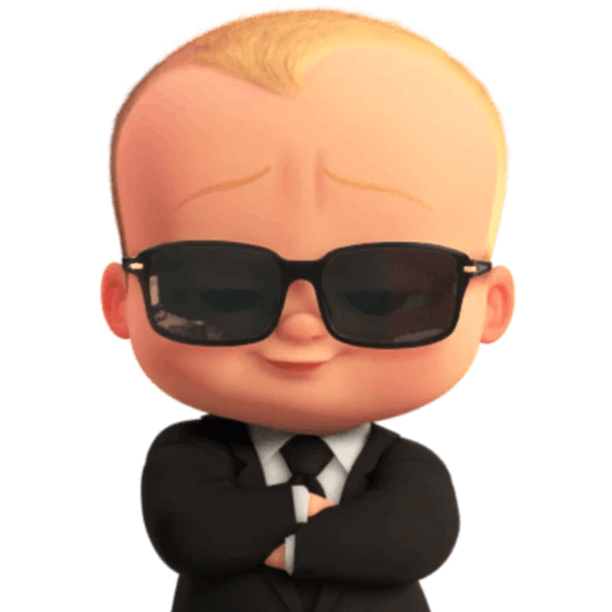 Босс-молокосос на белом фоне