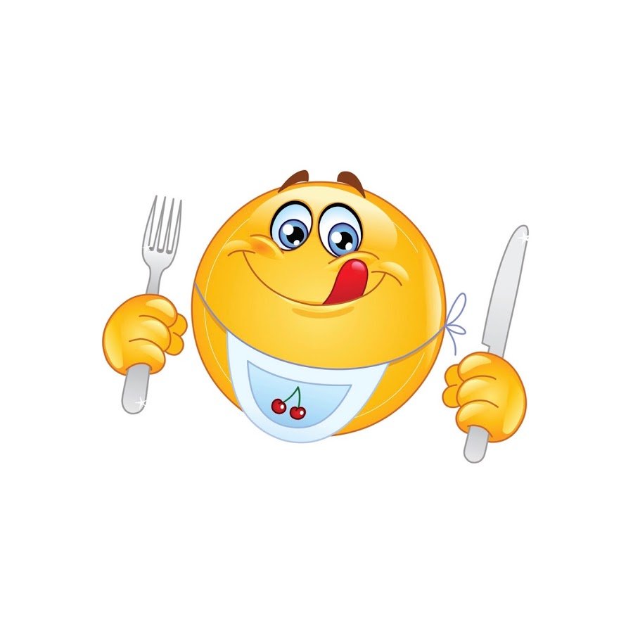 Смайлик обедает