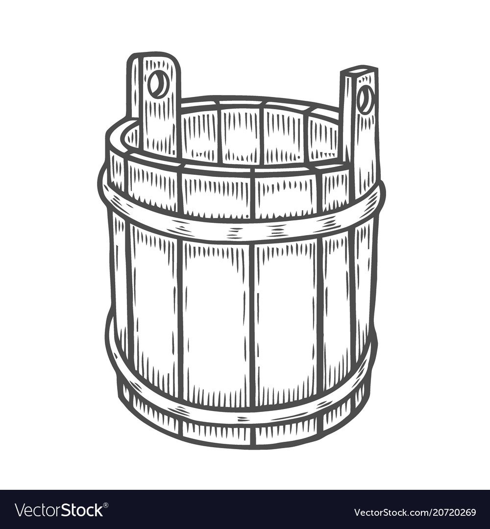 Ведро деревянное старинное