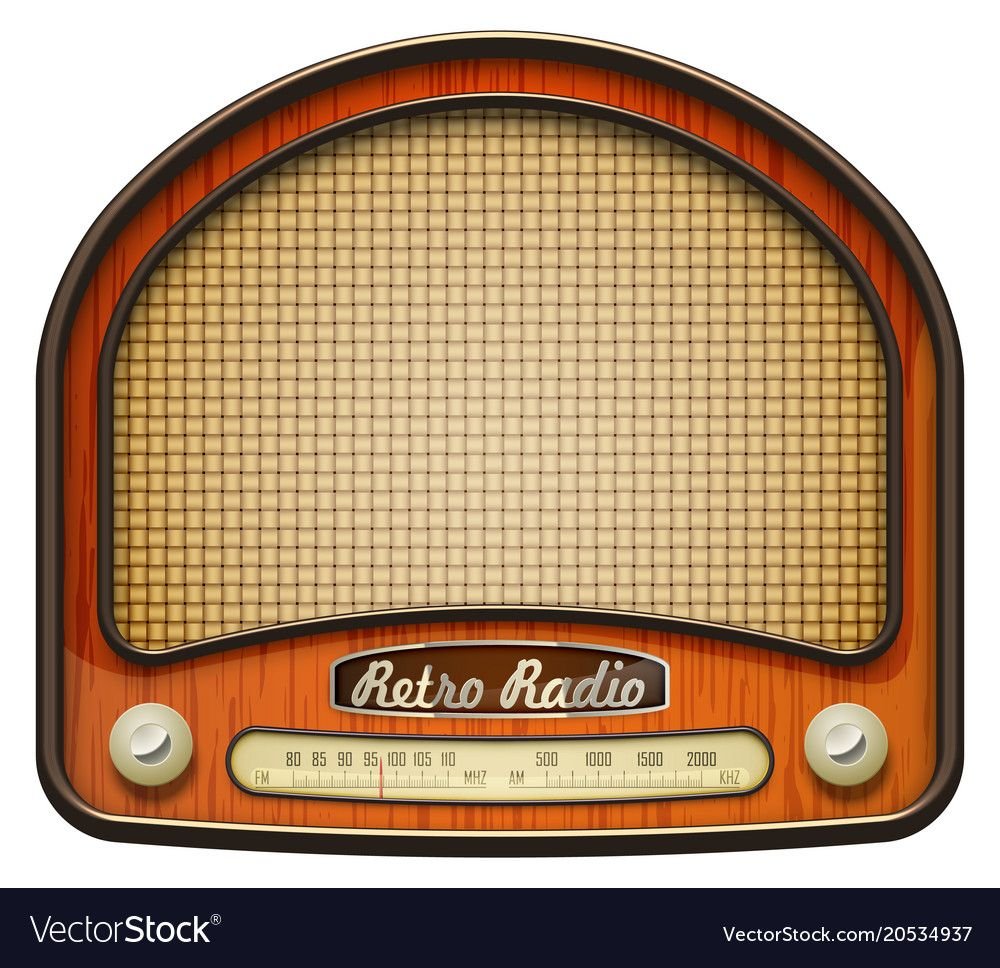 Старый радиоприемник вектор