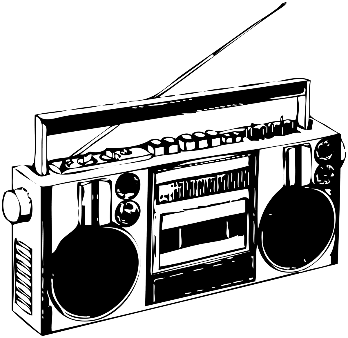 Радиоприемник на черном фоне