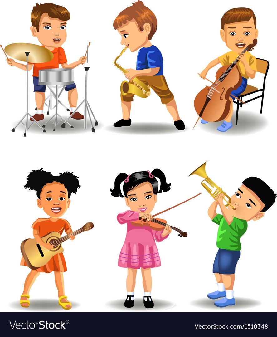 Дети играющие на разных инструментах